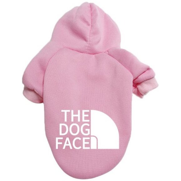 Puppy Pet The Dog Face Pink L Fleece Hoodie Coat Jacket Vest Apparel Clothing - Picture 1 of 3